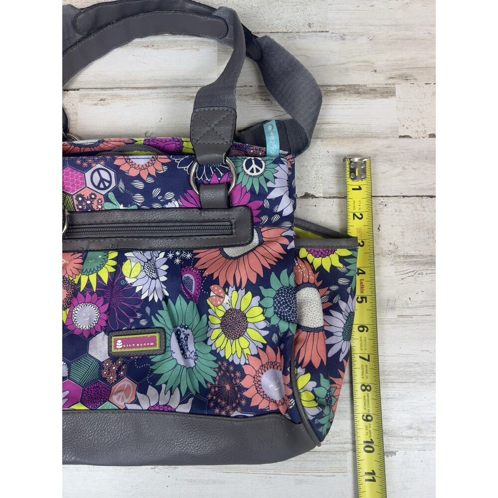 Lily Bloom Sunflower Peace Handbag Satchel Shoulder Bag Matching Wallet Set - Picture 8 of 16